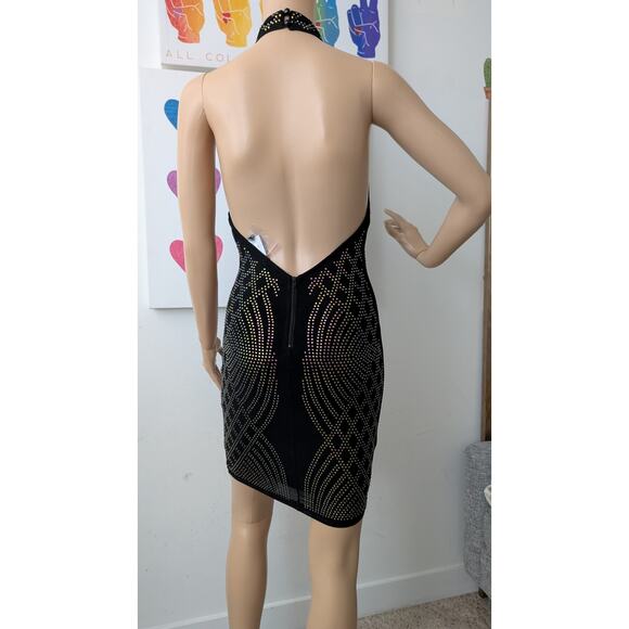 windsor iridescent studded backless halter dress small nwt - Picture 3 of 13
